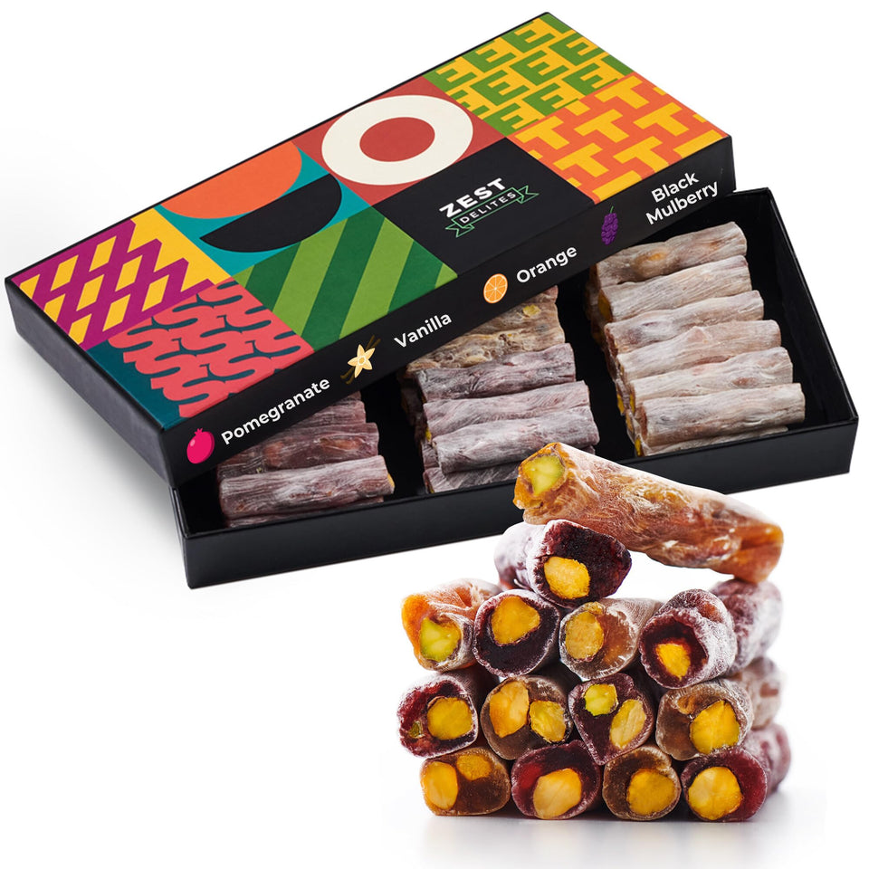 Zest Delites Turkish delights pistachio overload in premium gift box, vegan indulgence
