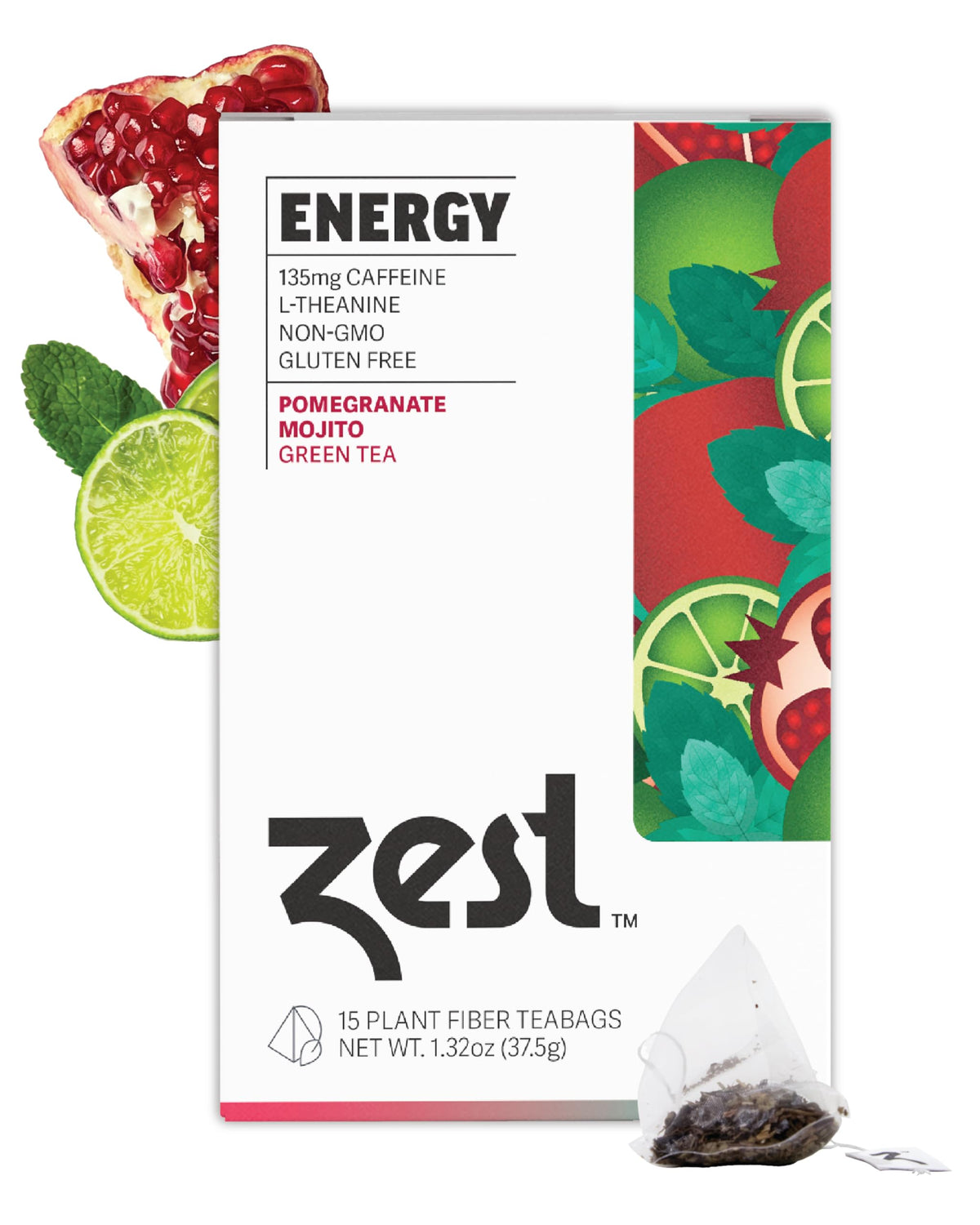 ZEST Energy Green Tea cup with pomegranate mojito aroma boosts focus during study sessions.