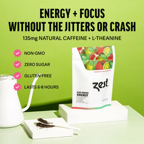 Zest Energy Green Tea packaging demonstrates eco-friendly compostable tin design
