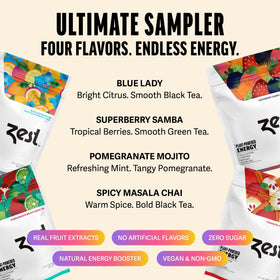 ZEST Energy Tea Assortment Box green tea varieties for daytime clarity