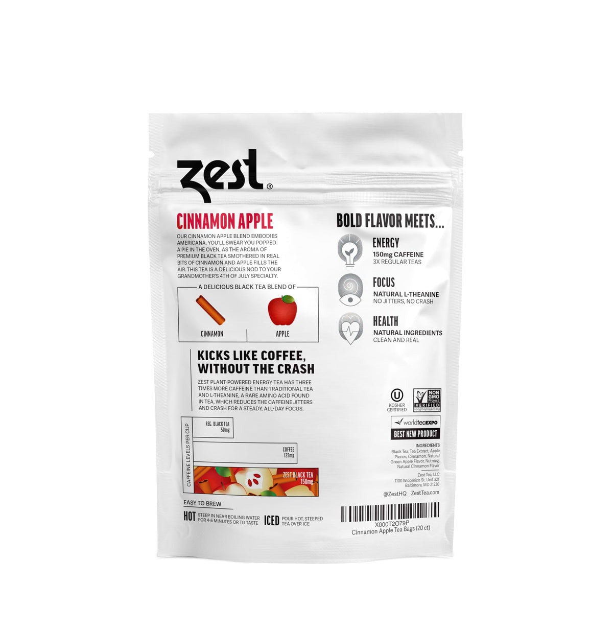 Zest Energy Tea ready-to-serve cup suitable for anytime energy needs.