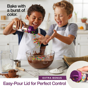 Zestix rainbow shells elevate desserts and party trays with color.