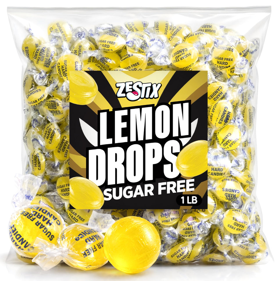 Zestix sugar free lemon drops in a bag, ideal for sugar-conscious snacking.