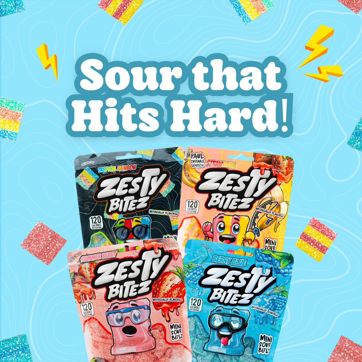 Zesty Bitez resealable snack pouches keeping freshness between bites