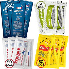 Zeust 200-pack condiment variety cover for organized party prep