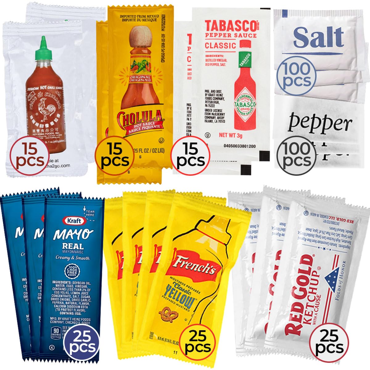 Zeust ketchup, mayo, and mustard packets offer convenient everyday condiments.