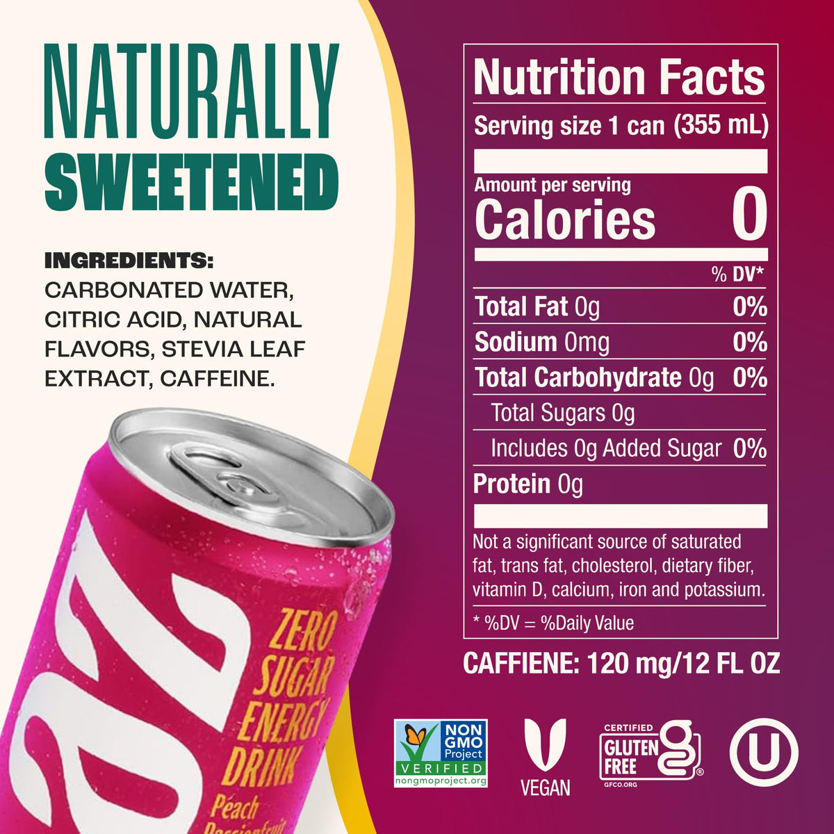 Zevia 12-pack pack-shot showcases gluten-free, vegan beverages for daily hydration.