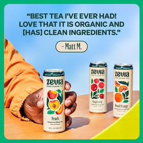 Pouring Zevia Black Tea Peach into a glass for a refreshing moment.