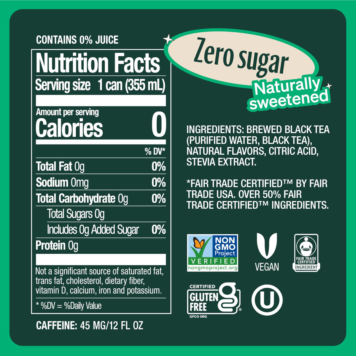 Pouring Zevia Black Tea Raspberry from a can for zero-calorie refreshment.