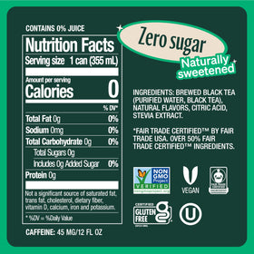 Pouring Zevia Black Tea Raspberry from a can for zero-calorie refreshment.