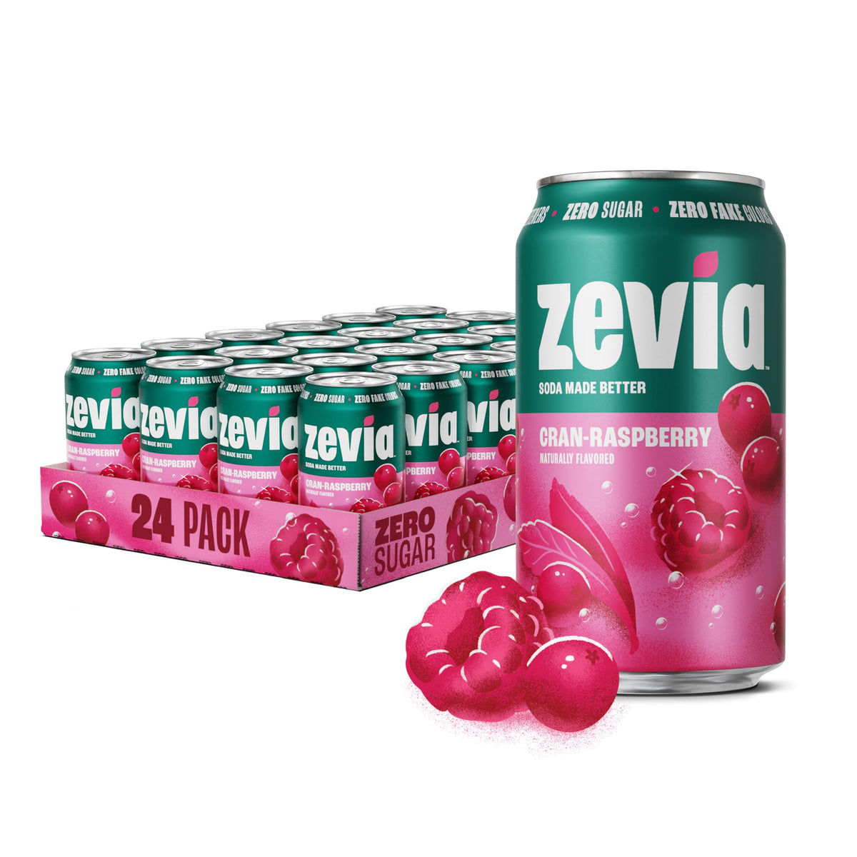 Zevia Cran-Raspberry can showing zero sugar and zero calories for a guilt-free sip