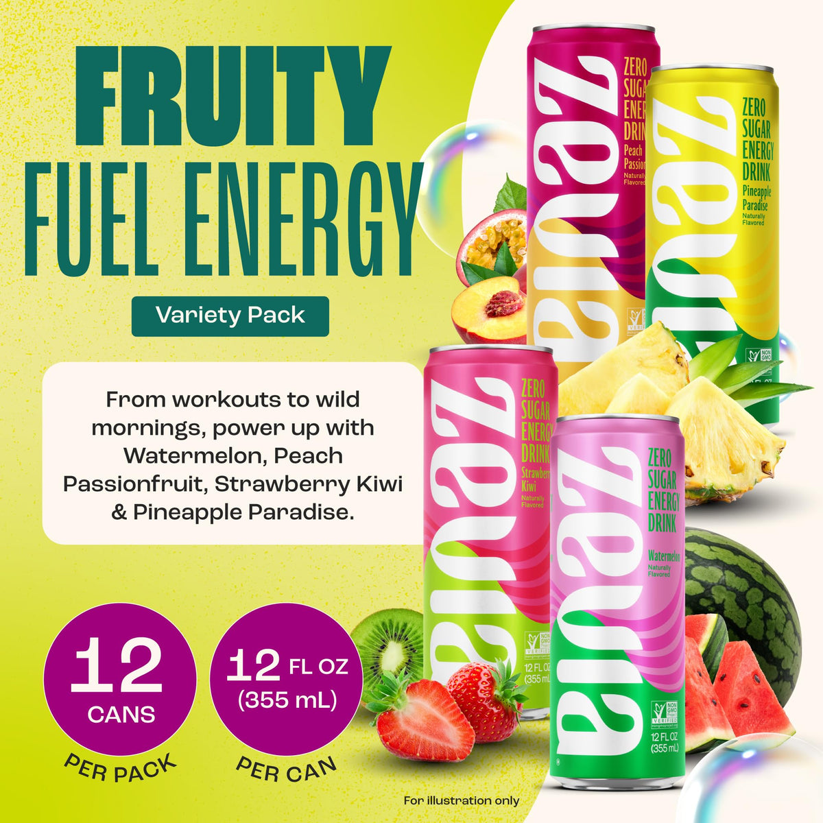 Zevia Energy Peach Passionfruit bottle sip shows bright flavor and a natural energy boost.