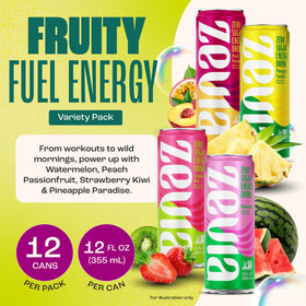 Zevia Energy Peach Passionfruit bottle sip shows bright flavor and a natural energy boost.