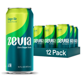 Zevia Ginger Ale 16oz can, naturally sweetened, zero sugar.