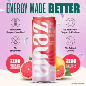 Zevia Grapefruit Energy 12-pack on shelf for convenient daily energy.