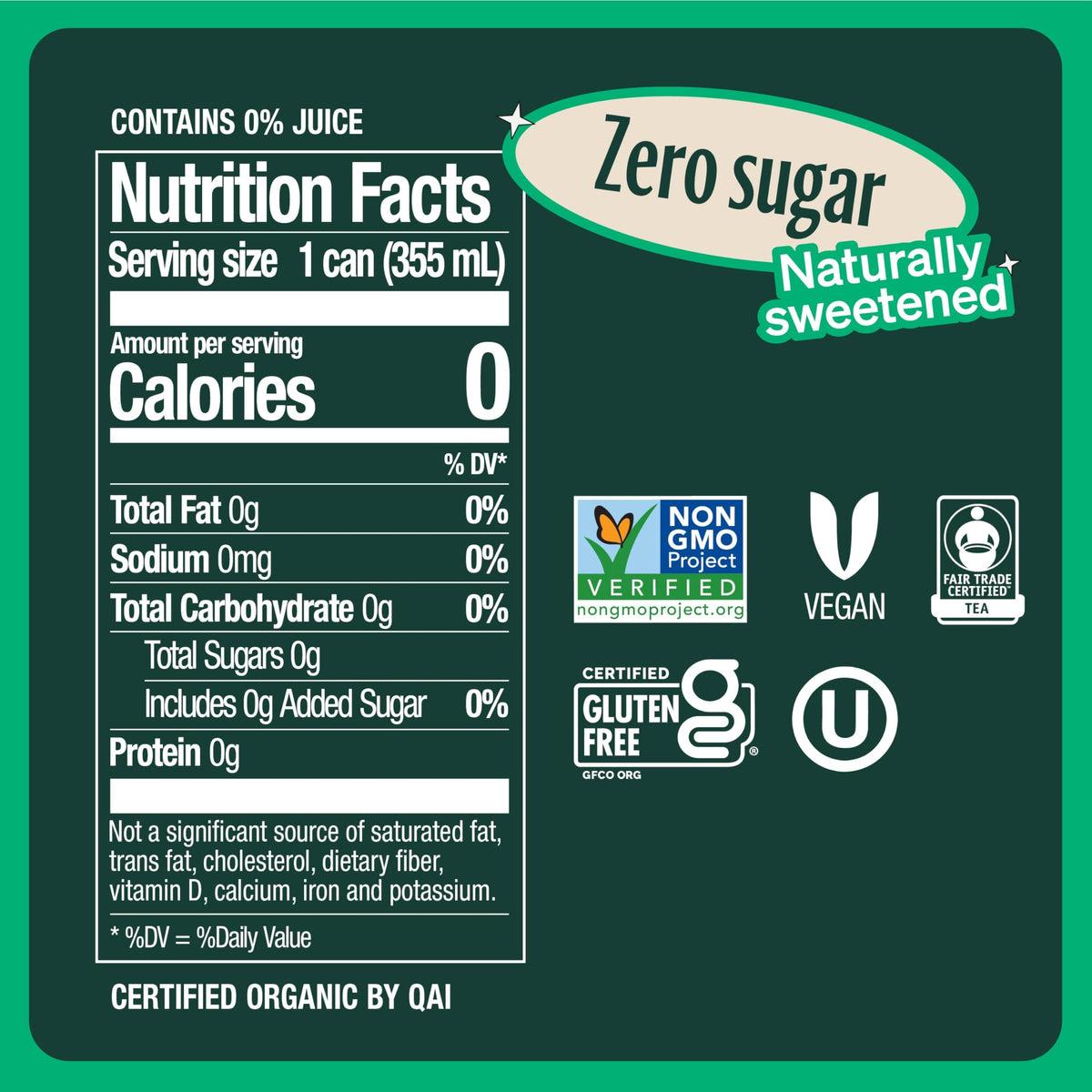 Front of Zevia Hibiscus Passionfruit Tea can highlighting brand and flavor.