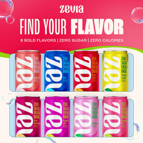 Zevia ingredient panel close-up showing no added colors.