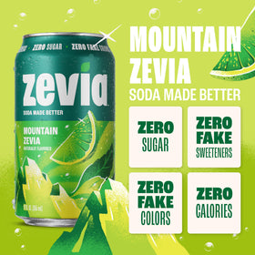 Zevia Mountain Zevia can shown from the side for display and packaging.