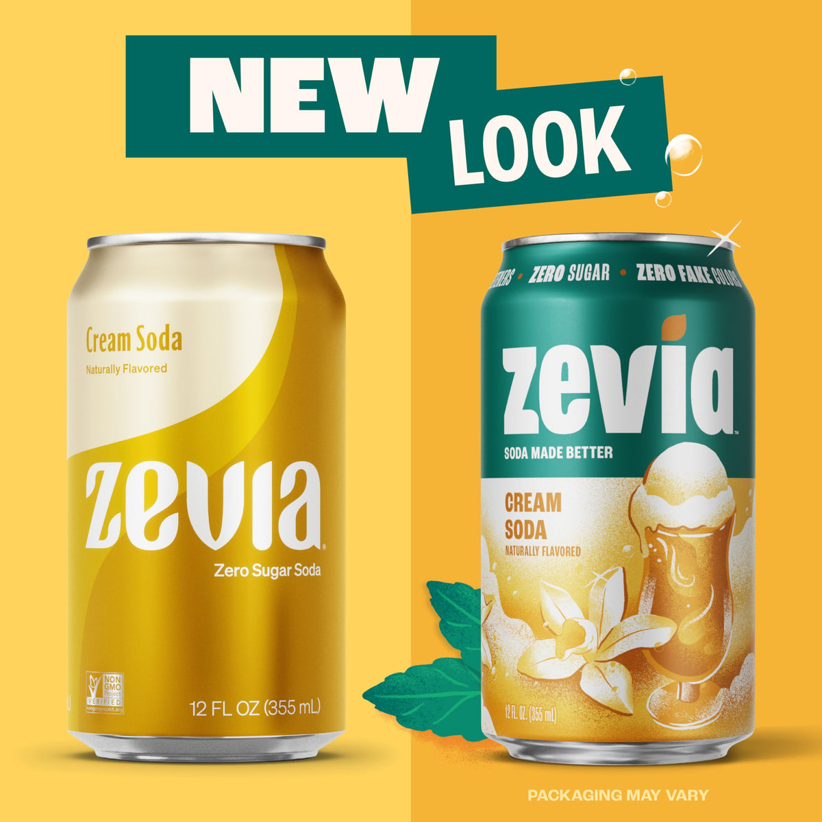 Zevia can shows no added colors for a pure flavor presentation.