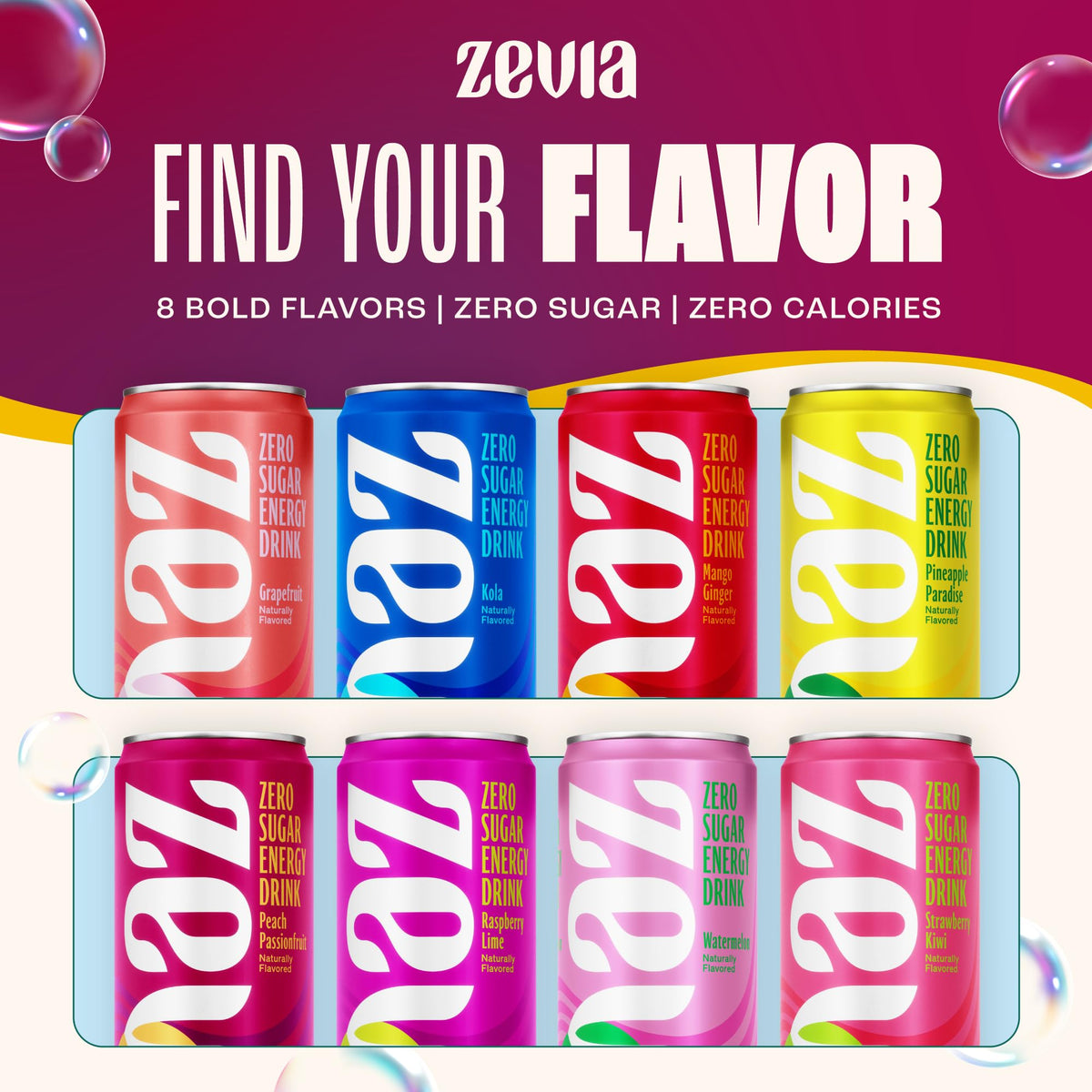 Zevia can features Non-GMO Project Verified badge, emphasizing clean ingredient credentials.