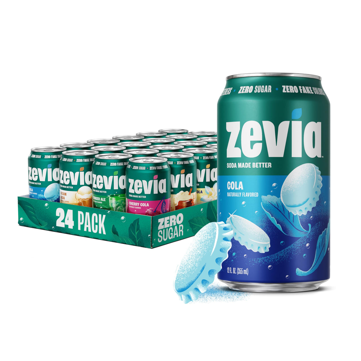 Zevia Nostalgic Variety Pack front view showing six flavors for everyday refreshment
