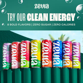 Hand holding Zevia Orange can for on-the-go refreshment.