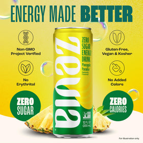 Zevia Pineapple Paradise bottle at an angle, naturally sweetened