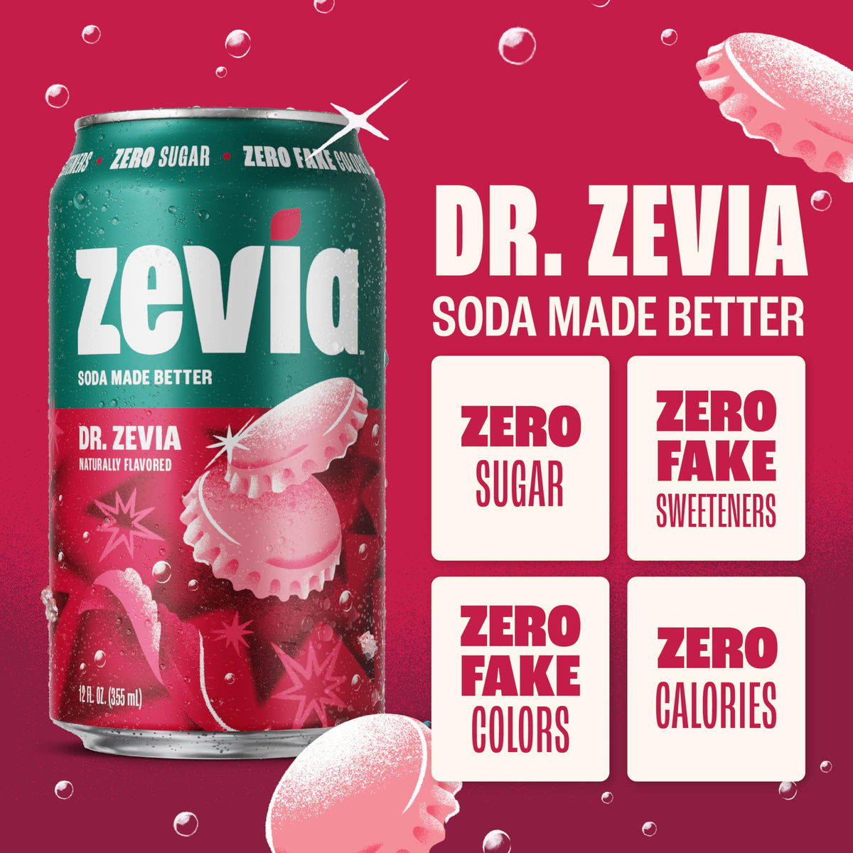 Pouring Zevia into a glass shows the crisp, flavorful profile