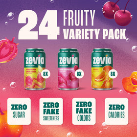 Zevia Strawberry Lemon Burst can highlights bright fruit flavor without sugar