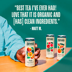 Zevia Tea Glass Serve demonstrates poured beverage with zero sugar flavor on demand.