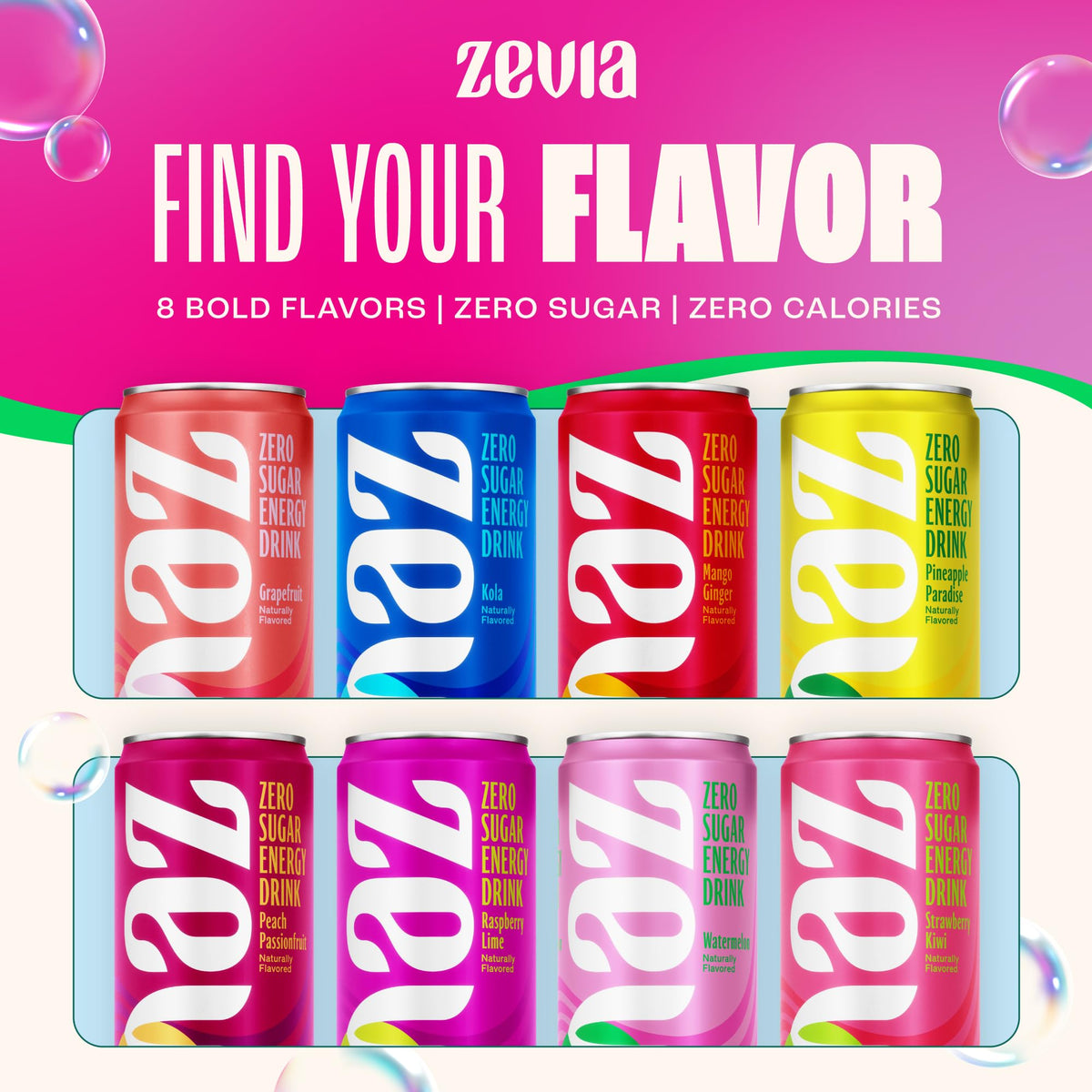 Zevia Watermelon Energy Drink 12-pack carton conveys convenient, sugar-free energy on the go