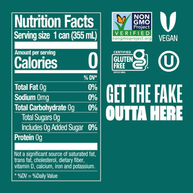 Zevia clear soda can demonstrates colorless fizz with natural sweetness