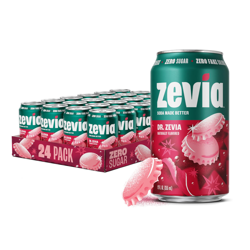 Zevia zero sugar soda cans offer a calorie-free refreshment option