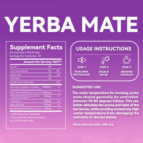 ZHHOIN JIAKE Yerba Mate Raspberry Peach serving glass ready for quick energy.
