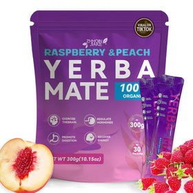 ZHHOIN JIAKE Yerba Mate Raspberry Peach stick pack for convenient on the go energy.