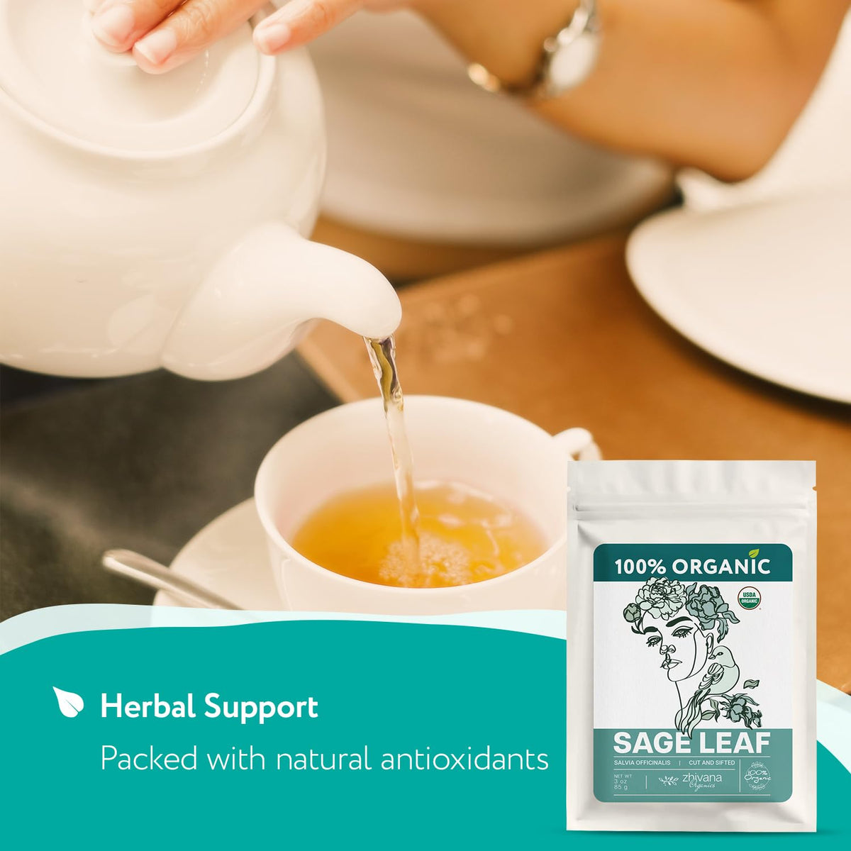 Zhivana Organics Albanian fields sage image signals sustainable sourcing.