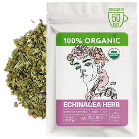 Zhivana Organics Echinacea Tea loose-leaf bag for seasonal transitions.