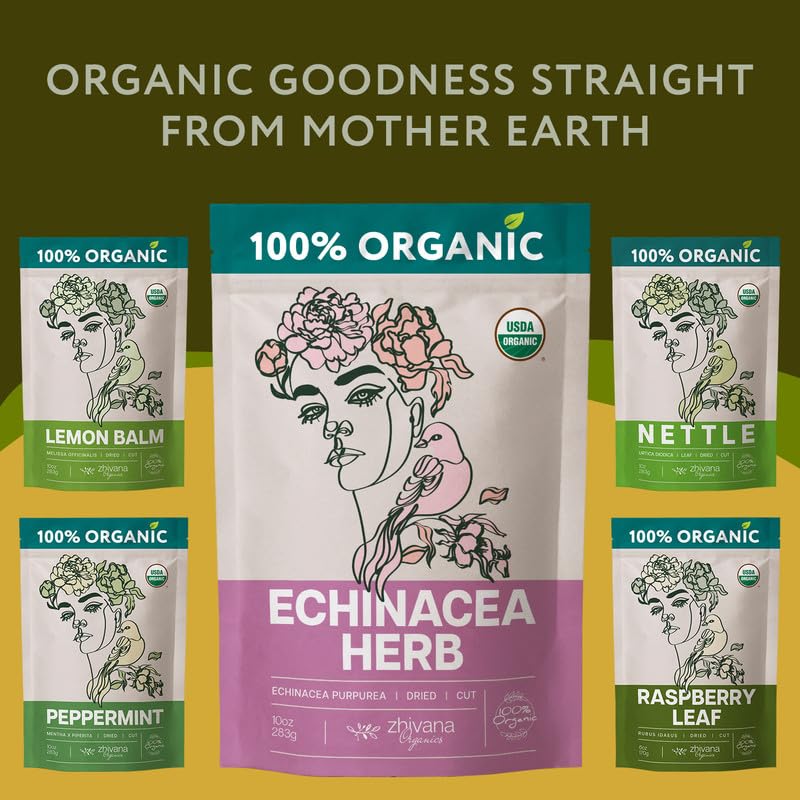 Zhivana Organics Echinacea Tea mug with steam ready to enjoy.