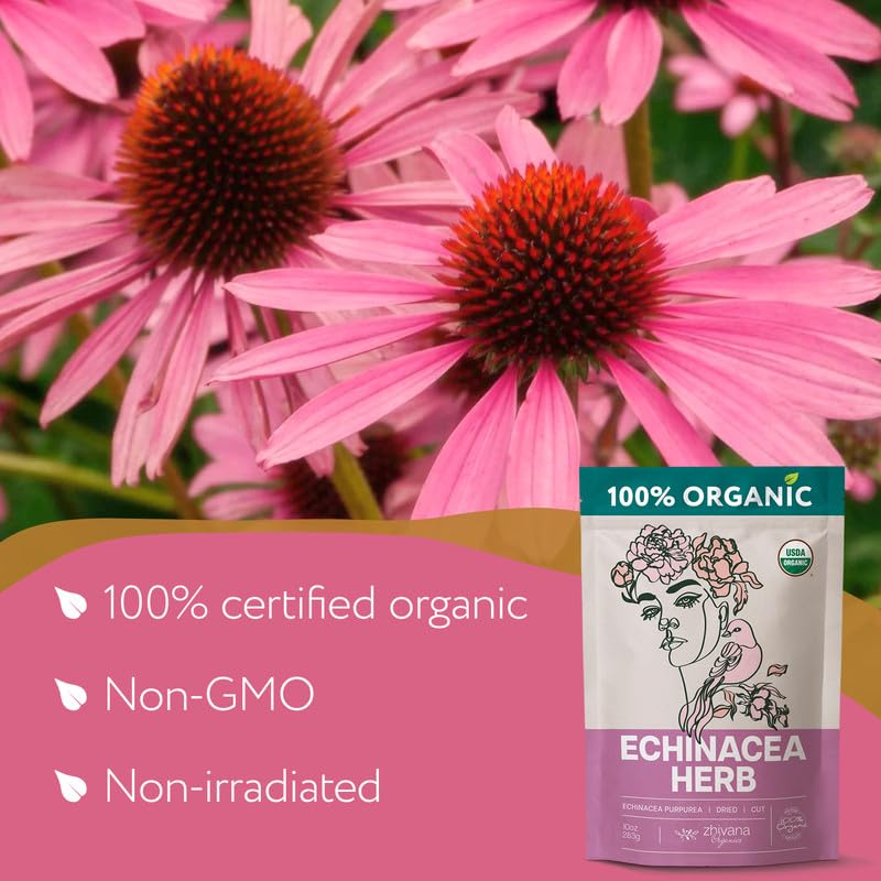 Zhivana Organics Echinacea Tea packaging label ready for shelves.