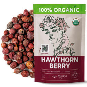 Zhivana Organics hawthorn tea bag close-up for a calming moment