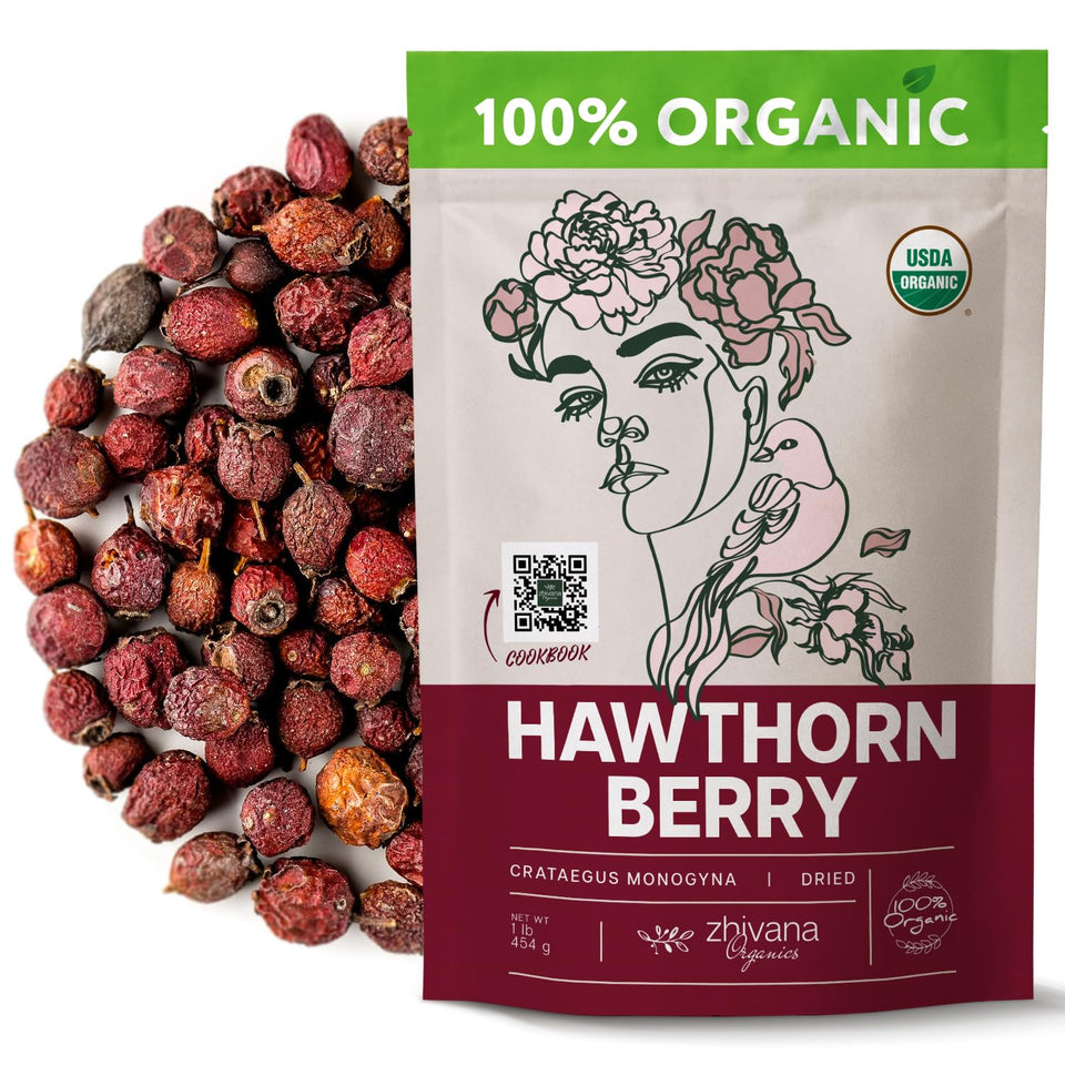 Zhivana Organics hawthorn tea bag close-up for a calming moment