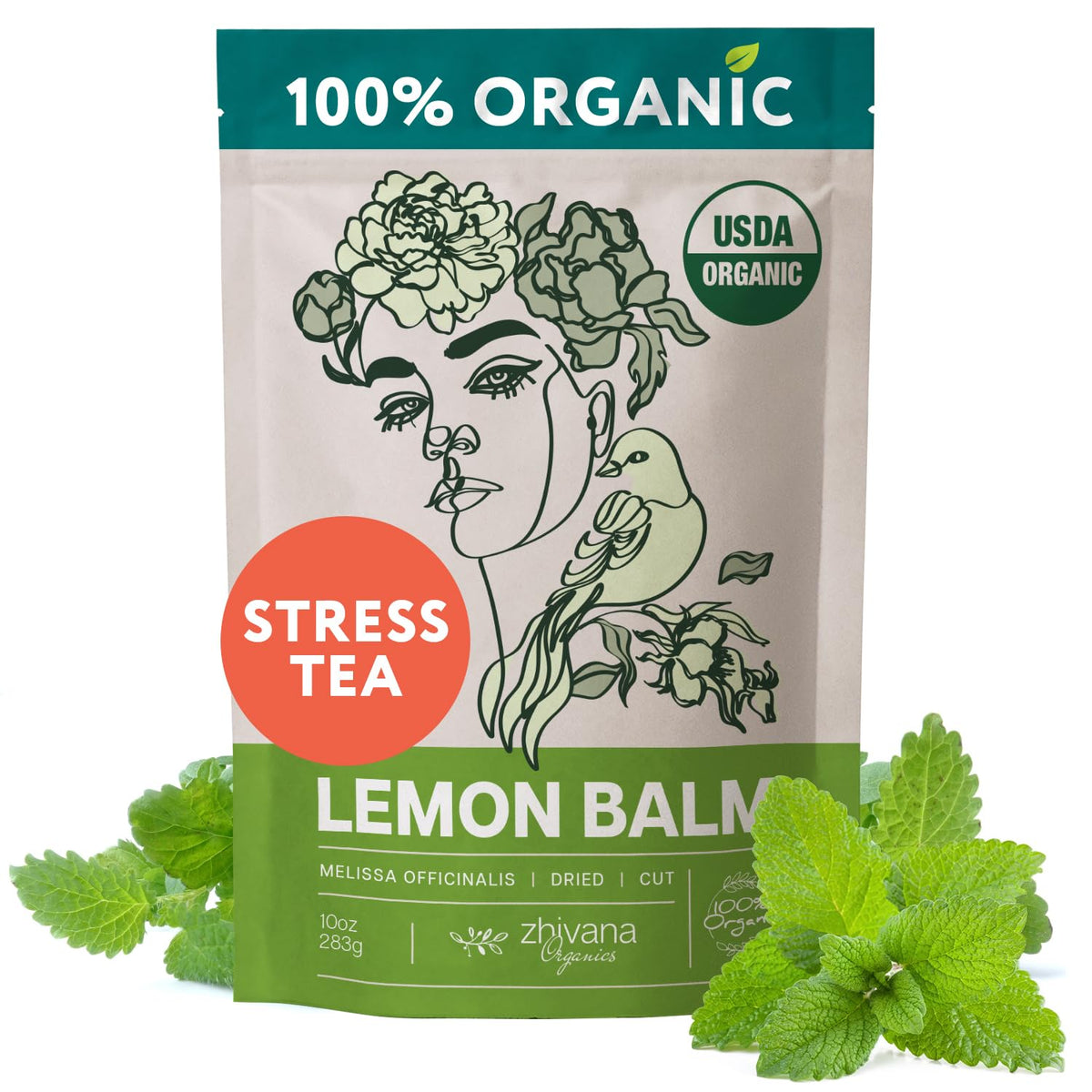 Zhivana Organics Lemon Balm Tea Ukraine-support initiative visible.
