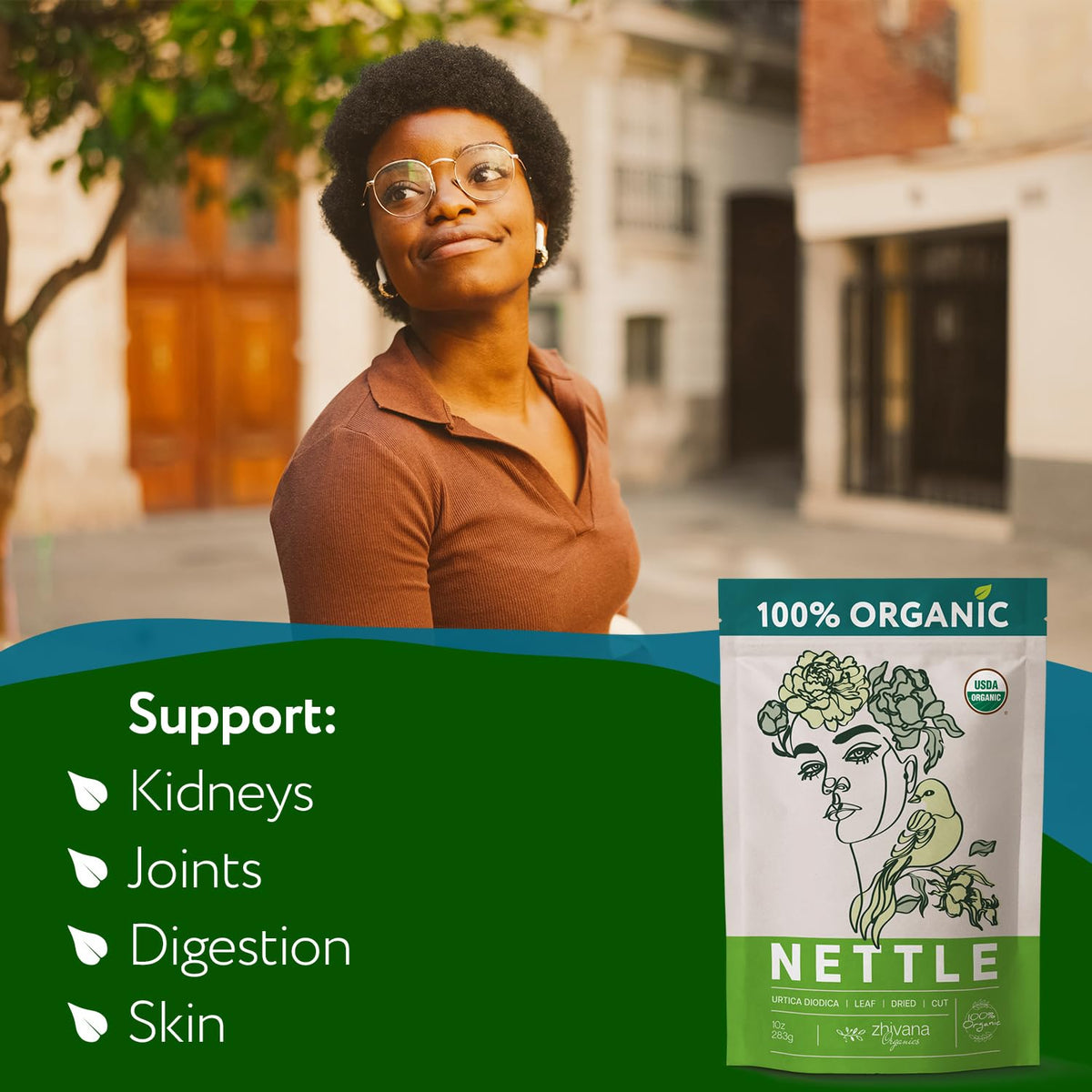 Zhivana Organics Nettle Tea cold infusion recipe for a refreshing beverage