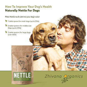 Zhivana Organics nettle tea used as a smoothie or salad add-in.