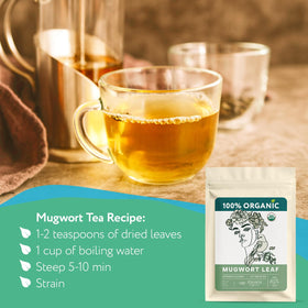 USDA Organic label on Zhivana Organics mugwort packaging