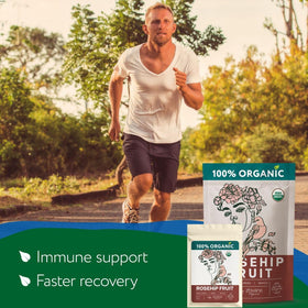 Zhivana Organics Rosehip Tea is a caffeine-free infusion for hydration.