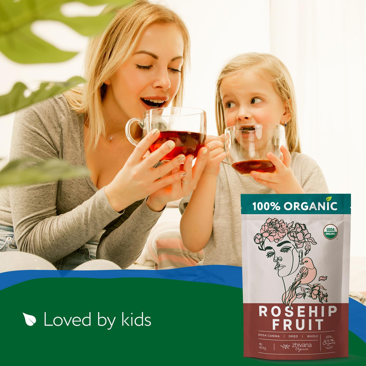 Zhivana Organics Rosehip Tea sourced from Ukraine regions for organic quality.