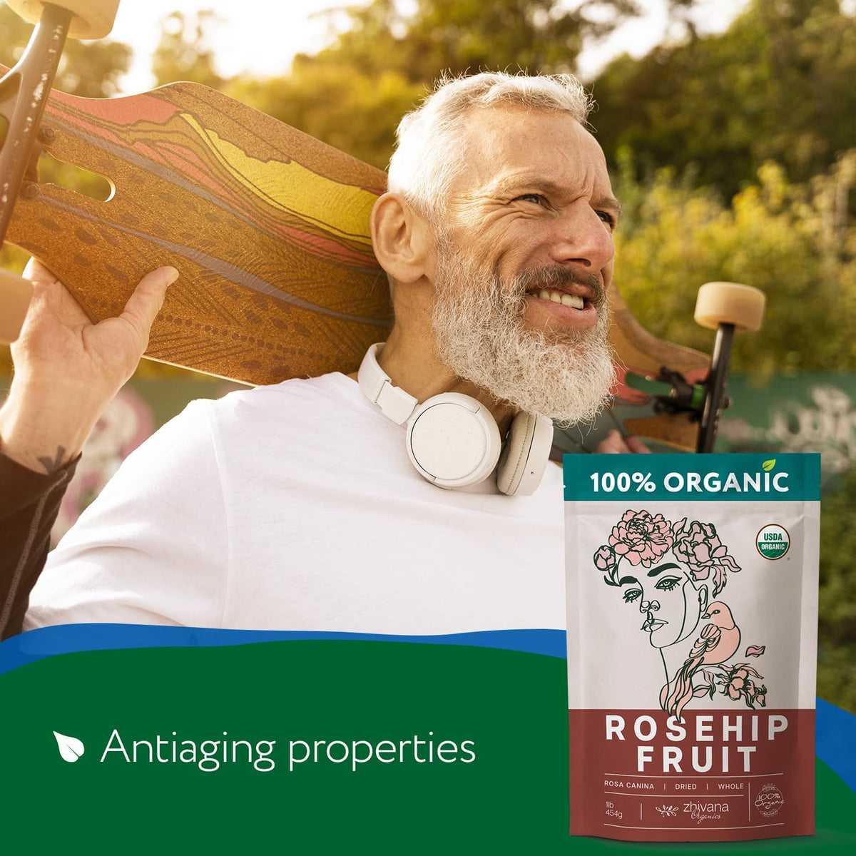 Zhivana Organics frost-harvested rosehips; enhanced flavor and natural sweetness.