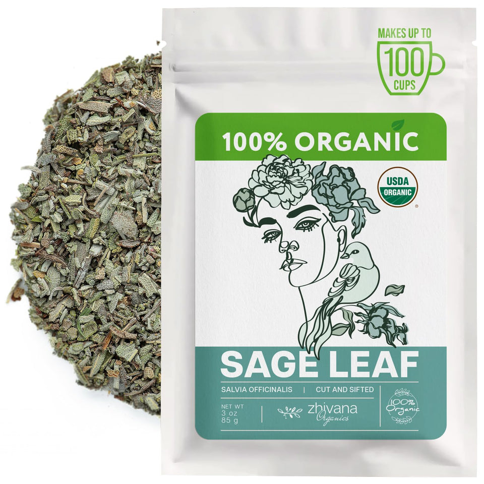 Zhivana Organics sage leaves bundle ideal for tea preparation and aromatic evenings.