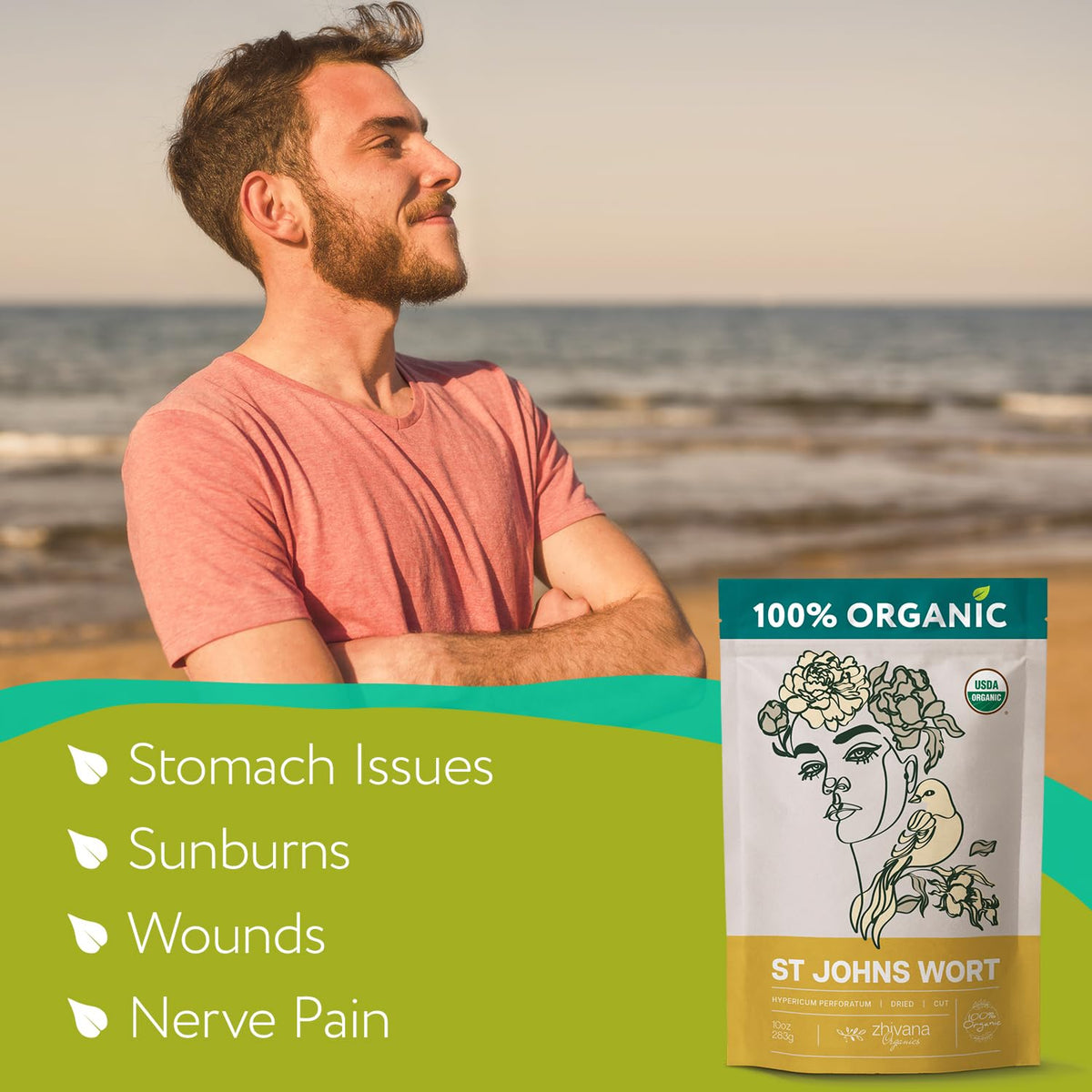 Zhivana Organics Saint John’s Wort tea cup-steep capturing a mellow aroma